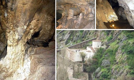 Agio Galas North Chios village with ancient cave